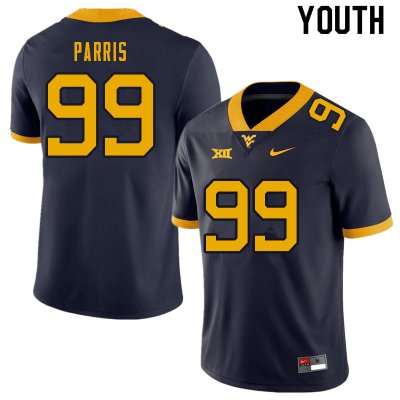 Youth West Virginia Mountaineers NCAA #99 Kaulin Parris Navy Authentic Nike Stitched College Football Jersey YJ15J28VW